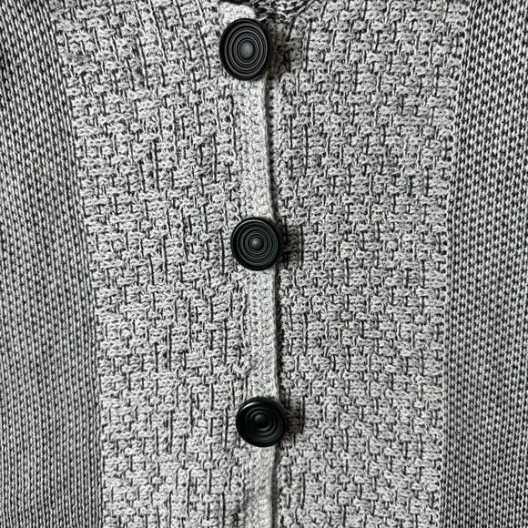 Nic Zoe Chunky Knit Cardigan Sweater Womens Lg Big Buttons Boho Lagenlook Gray - Picture 4 of 11